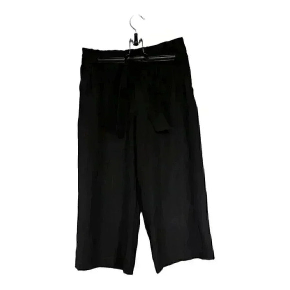 Lululemon Pant Noir Black Women's 2 Crop Wide Leg Tie Waist - Picture 1 of 3